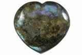 Flashy Polished Labradorite Heart - Madagascar #167282-1